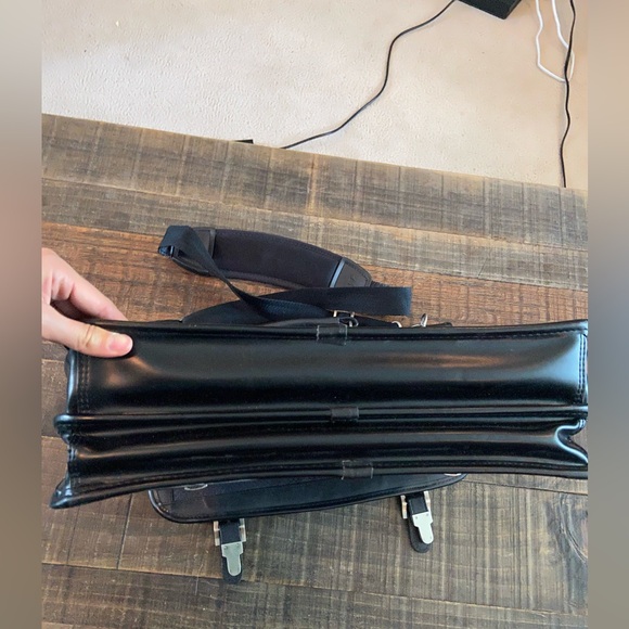 Leather brief case men’s black case - Picture 6 of 14